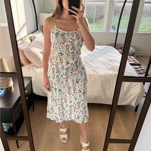 Floral White Midi Dress